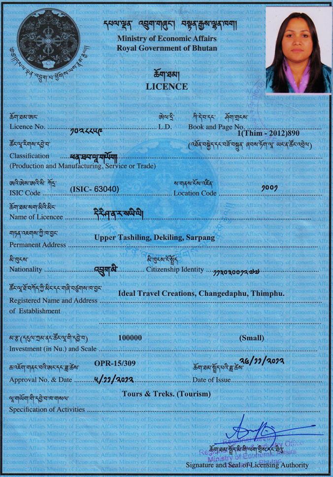 Bhutan Tour Operator Licence
