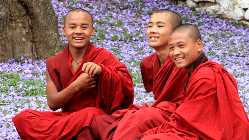 Monks at Dechenphodrang Monastery